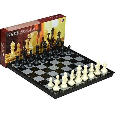 Coffret D'échecs Magnétique en plastique, pièces noires et blanches taille XXL