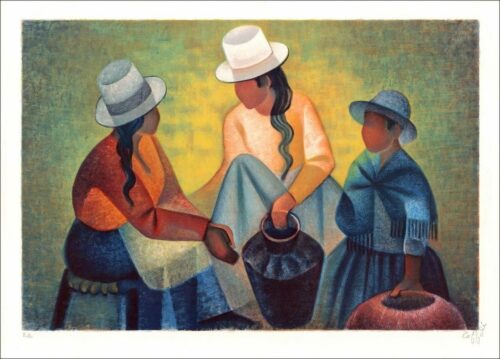 Puzzle 1000 pièces : Femmes à la Potiche Bleue - Louis Toffoli