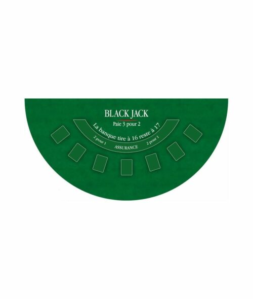 Tapis Black Jack coeur de pique excellence vert 120 x 60 cm