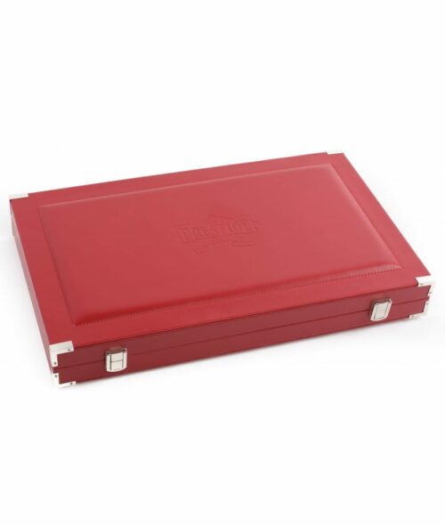 Backgammon finition cuir 46 cm rouge