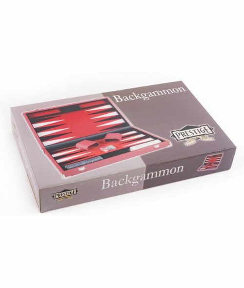 Backgammon finition cuir 46 cm rouge