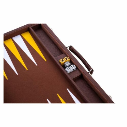 Backgammon Cuir grainé Brun 46 cm