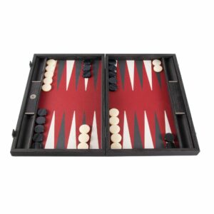 Backgammon en cuir impérial rouge
