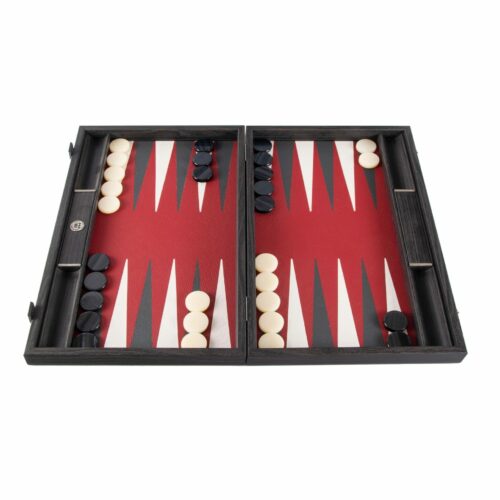Backgammon en cuir impérial rouge