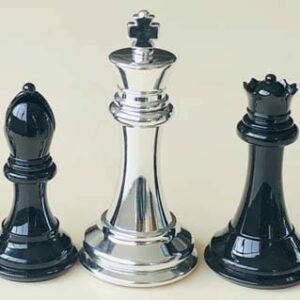 Pièces d'échecs staunton Silver/Black