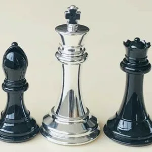 Pièces d'échecs staunton Silver/Black