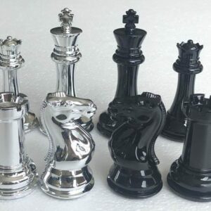 Pièces d'échecs staunton Silver/Black