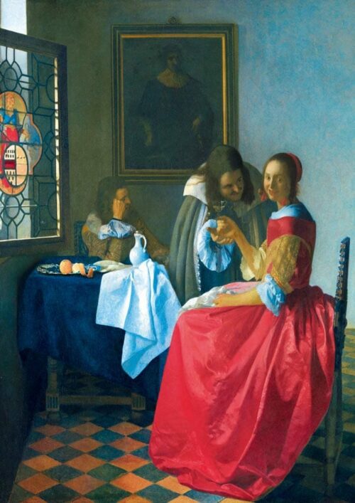 Puzzle 1000 pièces - Vermeer - La jeune fille au verre de vin