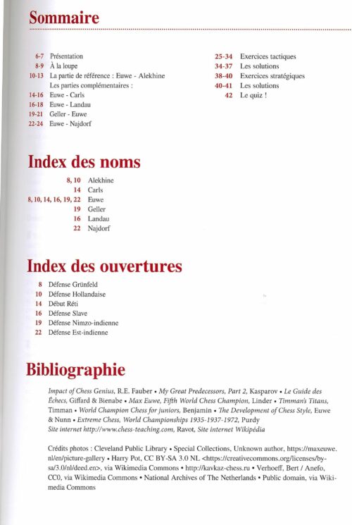 Les champions du monde du jeu d'échecs :  Volume 5 Euwe