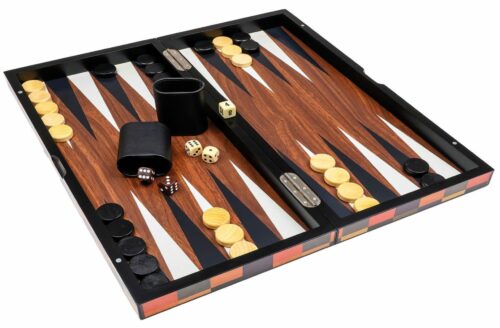 Backgammon Arlequin en bois Grand Modèle