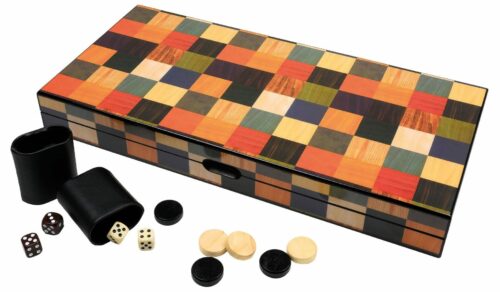 Backgammon Arlequin en bois Grand Modèle