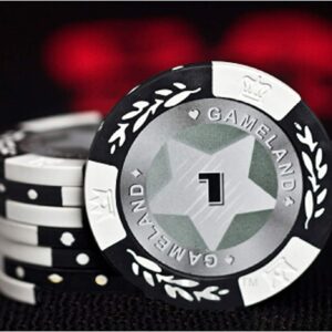 25 JETONS DE POKER &quot;GAMELAND&quot; AU ROULEAU EN CLAY COMPOSITE 13,5 GR