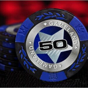 25 JETONS DE POKER "GAMELAND" AU ROULEAU EN CLAY COMPOSITE 13,5 GR