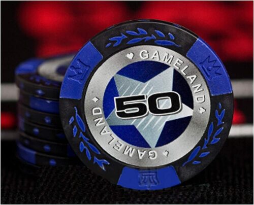25 JETONS DE POKER "GAMELAND" AU ROULEAU EN CLAY COMPOSITE 13,5 GR