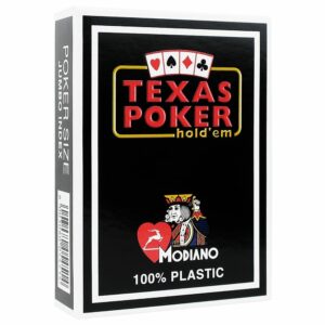 CARTES À JOUER POKER TEXAS PLASTIC MODIANO NOIR