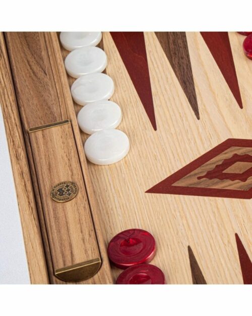 Backgammon en Noyer et Chêne Americain Rouge