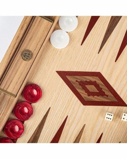 Backgammon en Noyer et Chêne Americain Rouge