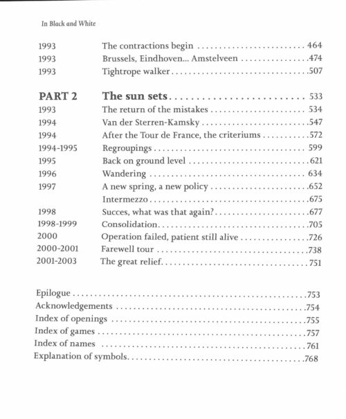 Van der Sterren - In black and white (The chess autobiography of a world championship candidate) Hardcover