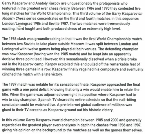 KASPAROV - Kasparov vs Karpov 1986-1987